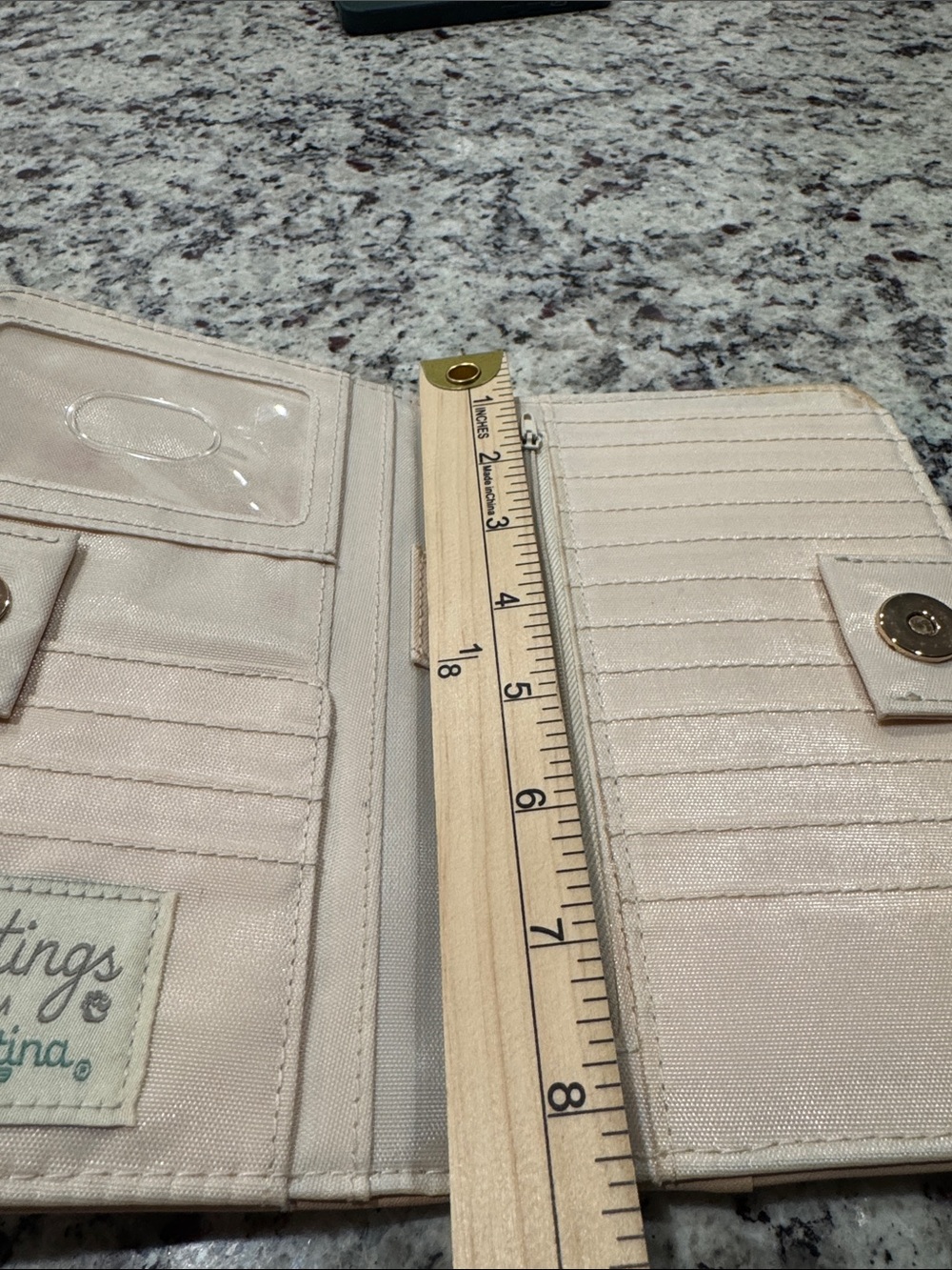 Spartina 449 Charleston Map Zip Pouch in Light Blue, Green & Tan - Picture 8 of 12